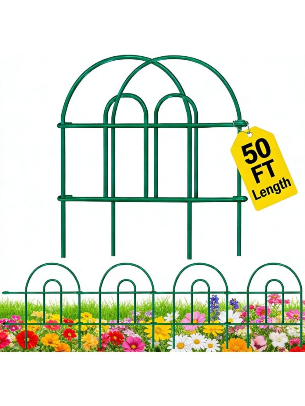 Decorative Garden Fence Panels - 35 No-Dig Rustproof Metal Edging for Yard